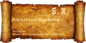 Bartalics Magdolna névjegykártya