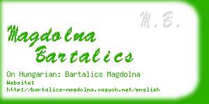 magdolna bartalics business card